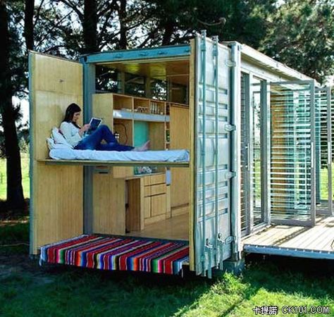 another idea for a guest room at the ranch...shipping container conversion. Buy Shipping Container, Bedroom Minimalist, Container Buildings, Cargo Container, Building A Container Home, Container Architecture, Casa Container, Shipping Container House, Container Design