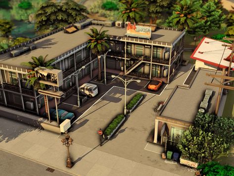 The Sims Resource - Roadside Motel (NO CC) Sims Oasis Springs, No Cc Builds Sims 4, Oasis Springs Community Lot, Sims 4 Motel Lot, Sims 4 Lots No Cc, Sims 4 Hotel, Sims Lips, Sims 4 Residential Lots, Sims4 Lots