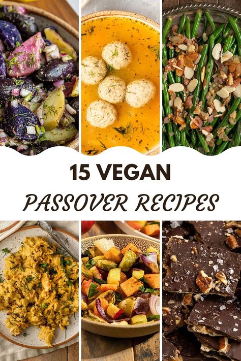 These 15 Vegan Passover Recipes are free of chametz and a delicious way to enjoy your Passover seder. With a mix of savory meals, breakfast ideas, and Passover desserts- there are so many great eggless & dairy-free recipes to choose from for your vegan seder. #passoverrecipes Healthy Holiday Snacks, Easy Vegetarian Appetizers, Slow Cooker Vegan Chili, Passover Cookies, Passover Side Dishes, Passover Crafts For Kids, Passover Bread, Passover Brisket, Messianic Passover