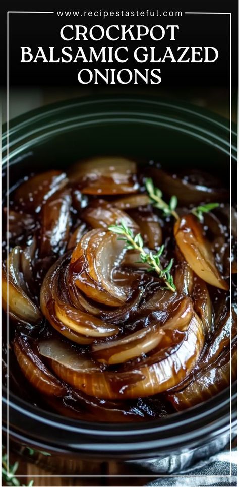 These sweet and tangy caramelized onions are a versatile addition to your Thanksgiving spread. Slow-cooked to perfection, they bring a rich, deep flavor to meats, vegetables, or even leftover sandwiches. #BalsamicOnions #CaramelizedOnions #ThanksgivingSideDish #SlowCookedOnions #HolidayMeals #VegetarianSideDish #BalsamicGlaze #SavoryToppings #EasySideDish #CrockpotCooking Glazed Onions, Thanksgiving Spread, Balsamic Onions, Vegetarian Side Dishes, Balsamic Glaze, Crock Pot Cooking, Thanksgiving Side Dishes, Yummy Sides, Wholesome Food