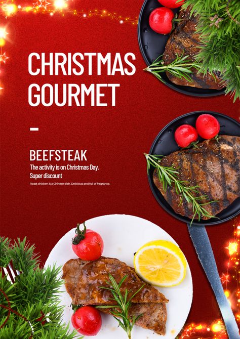 Food Party Christmas Event Promotional Poster#pikbest#Templates#Poster Christmas Food Poster, Christmas Menu Design, Gourmet Christmas, Christmas Roast, Christmas Template, Food Promotion, Christmas Ham, Christmas Campaign, Promotional Poster