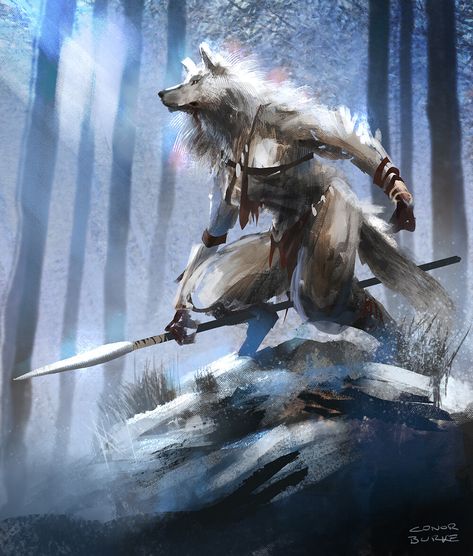 Were Creatures, Warriors Artwork, Pathfinder Rpg Characters, Bigfoot Art, Wolf Warriors, Warrior Art, Warriors Art, Wolf Artwork, Humanoid Creatures