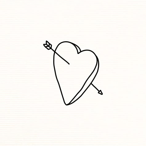 Heart And Arrow Drawing, Arrow Through Heart Drawing, Heart With Arrow Drawing, Arrow Heart Tattoo, Heart With Arrow Tattoo, Heart Line Drawing, Arrow Sketch, Heart Arrow Tattoo, Sketch Heart