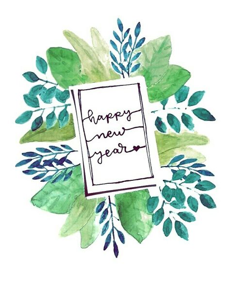 Hand Painted New Year Cards, Happy New Year 2023 Watercolor, Happy New Year 2024 Painting, Happy New Year Cards Diy, Watercolor Happy New Year, New Years Watercolor Ideas, Happy New Year Painting Ideas, Happy New Year Drawing Ideas 2024, Watercolor New Year Card