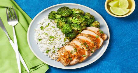 Sweet Thai Chili Pork Tenderloin Recipe | HelloFresh Hello Fresh Pork, Herb Couscous, Red Pepper Jam, Balsamic Pork Chops, Hello Fresh Meals, Hellofresh Recipes, Pepper Jam, Balsamic Sauce, Ginger Pork