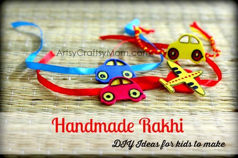 Get your kids to make their own rakhis  - DIY Handmade Rakhi  | #RakhshaBandhan #IndiaCrafts #foam #Festivals Rakhi Ideas For Kids, Photo Rakhi, Friendship Band, Handmade Rakhi Designs, Rakhi Making, India Crafts, Handmade Rakhi, Rakhi Design, Diwali Craft