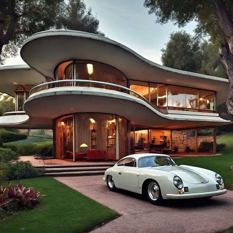 60s Futurism Architecture, 50s Architecture, Futurism Architecture, 70s Architecture, Architecture Artists, Prenuptial Agreement, Devine Design, Futuristic Home, Unusual Homes