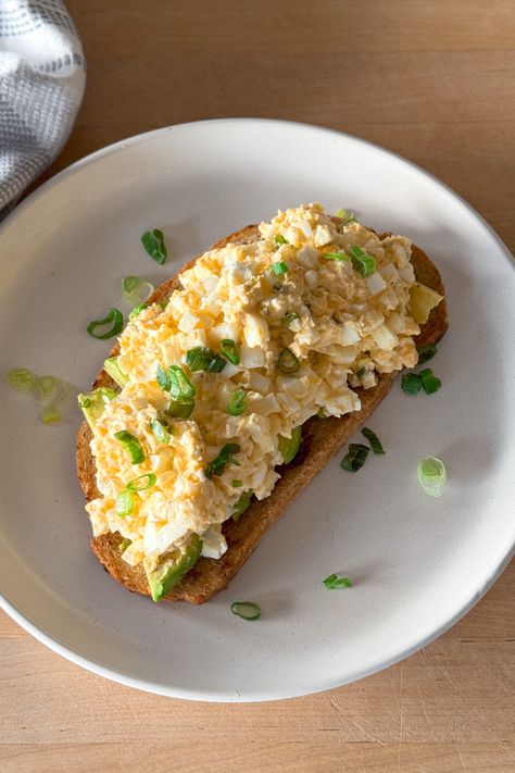 Egg Salad with Cottage Cheese - no mayo! - Eat With Carmen Egg Salad With Cheese, High Protein Egg Salad With Cottage Cheese, Cottage Cheese Egg Salad Recipes, Cottage Cheese Mayo, Cucumber Cottage Cheese Salad, Cottage Cheese Tuna Salad, Egg Salad With Cottage Cheese, Cottage Cheese Egg Salad, Cottage Cheese Salad