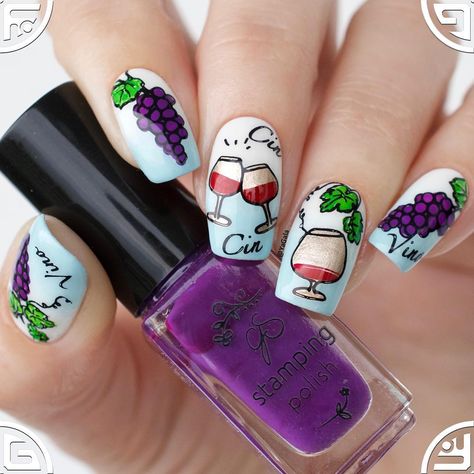 💅🏻Layered stamping design with stamping plate CjS LC-20 from @clearjellystamper . . 📽Дизайн с плиткой CjS LC-20 от @clearjellystamper Grape Nails, Wine Nails, Hard Nails, Nails For Kids, Stamping Plates, Beautiful Nail Art, Nail Stamping, Beautiful Nails, Nail Design