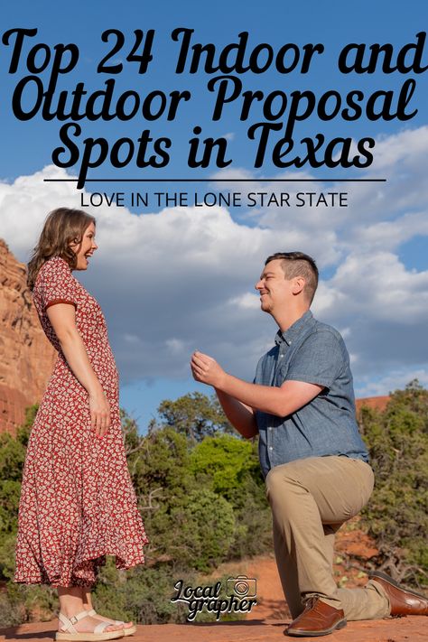 Texas, known as the Lone Star State, offers not only vast landscapes and vibrant cities but also a rich tapestry of romantic settings perfect for a memorable proposal. Whether you’re envisioning an outdoor adventure or prefer an intimate indoor ambiance, Texas has an abundance of enchanting locations for your special moment. In this guide, we’ll explore 24 of the best places to propose in Texas, catering to both outdoor enthusiasts and those who appreciate the warmth of indoor spaces. Proposal Tips, Outdoor Proposal, Romantic Settings, Places To Propose, Best Places To Propose, Arlington Texas, Frisco Texas, Proposal Photos, Wedding Proposals