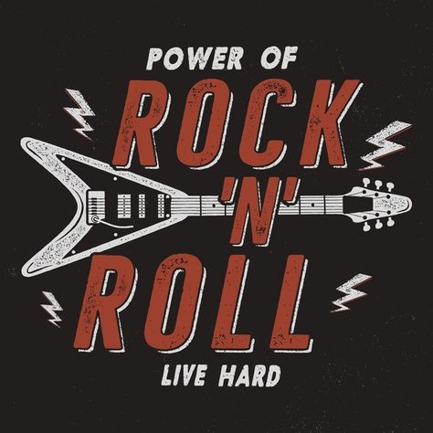 Póster rock n roll dibujado a mano vinta... | Premium Vector #Freepik #vector #fondo #logo #banner #flyer Rock N Roll Poster, Roll Logo, Filmy Vintage, Rock Band Posters, Rock Aesthetic, Desain Editorial, Music Backgrounds, Rock Posters, Band Logos