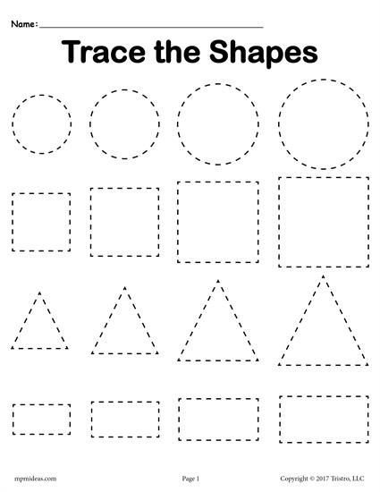 3 FREE Tracing Shapes Worksheets - Smallest to Largest Shape Worksheets For Preschool, Shapes Worksheet Kindergarten, Tracing Worksheets Free, Kids Worksheet, Shape Tracing Worksheets, Shapes Kindergarten, Printable Shapes, Preschool Tracing, Free Preschool Worksheets