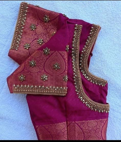 Bride Aari Work Blouse Design, Simple Hand Embroidery Blouse Design, Simple Blouse Aari Work Designs, Pink Aari Work Blouse, Aari Work Back Neck Designs, Aari Simple Blouse Design, Peacock Embroidery Designs Blouse, Simple Ariwork Blouse, Simple Aari Work Designs