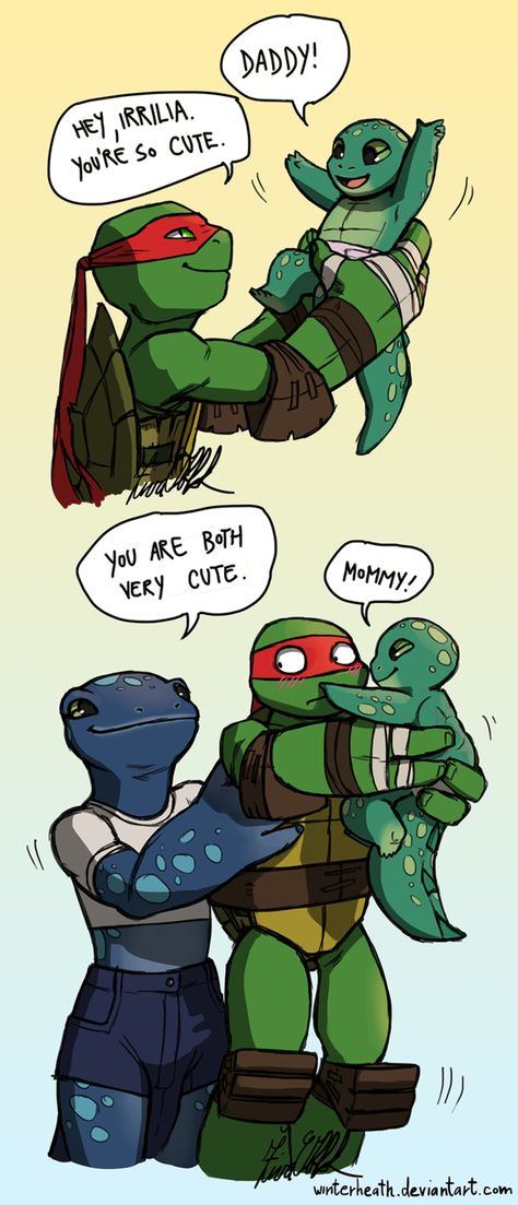 Lift Your Cute Little Babies by WinterHeath on DeviantArt Tmnt Girls, Raphael Tmnt, Tmnt Comics, Turtles Funny, Teenage Mutant Ninja Turtles Artwork, Teenage Mutant Ninja Turtles Art, Ninja Turtles Artwork, Tmnt Artwork, Teenage Ninja