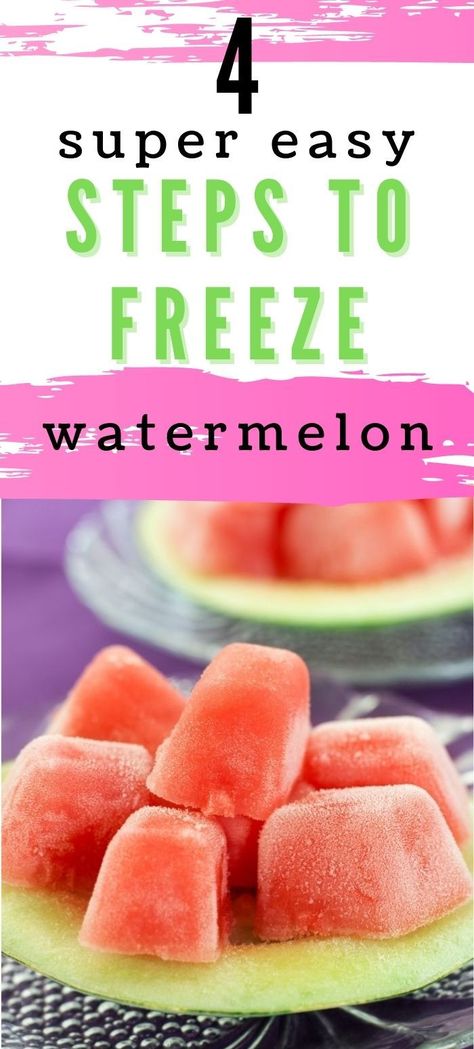 Freeze Watermelon How To, Freezing Watermelon How To, How To Freeze Fruit, Watermelon Ice Cubes, Can You Freeze Watermelon, Watermelon Mixed Drinks, Watermelon Snacks, Freeze Watermelon, Freezing Watermelon