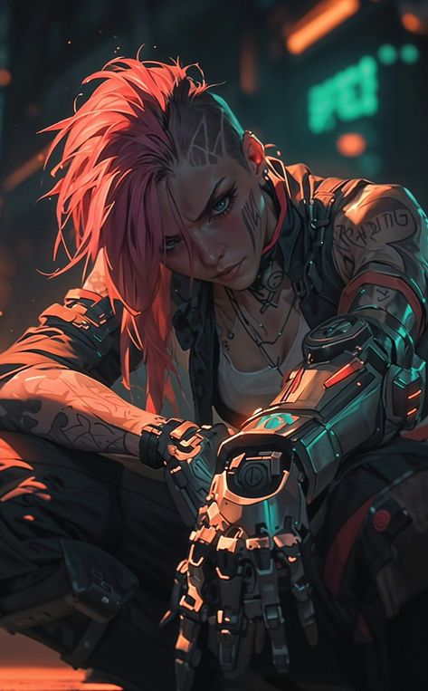 Cyberpunk Women, Cyberpunk Character Art, Mech Warrior, Cyberpunk World, Cyberpunk Red, Cyberpunk Steampunk, Cyberpunk Rpg, Cyberpunk Female, Cyberpunk Design