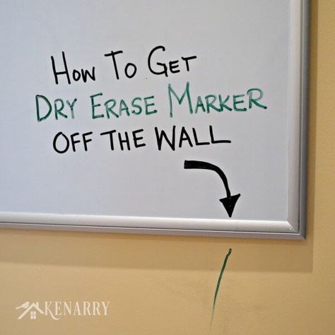 Your child just drew on the wall with dry erase markers. Don't panic! Here's the simple solution you need for Dry Erase Marker Removal! Interior Wall Removal, Clean Dry Erase Board, Decorative Pens, Wall Removal, House Cleaners, Expo Marker, Homemade Cleaning Supplies, Marker Board, Home Remodeling Diy