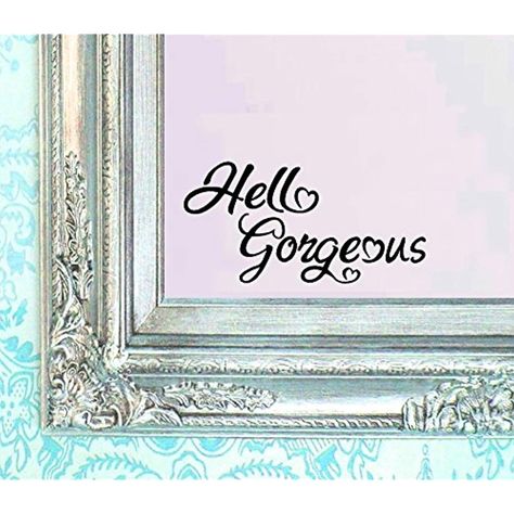 BERRYZILLA Hello Gorgeous Decal V2 Vinyl Sticker bathroom mirror wall art motivational Be Amazing Quote Mirror Living Room Home Window ** Click image for more details. (This is an affiliate link) Bathroom Mirror Wall, Mirror Living Room, Mirror Quotes, Girls Wall Stickers, Motivational Decor, Butterfly Wall Decals, Wall Art Motivational, Home Window, Vine Wall