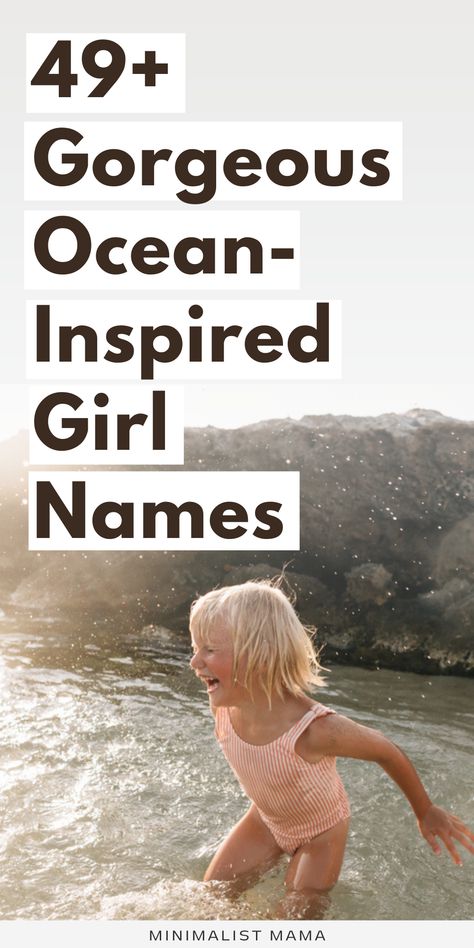 Searching forocean girl names that are pretty, beachy and cute? This is the ONLY baby names list you need - full of unique baby girl names that are inspired by water, ocean and sea! Ocean Baby Names, Hawaiian Girl Names, S Girl Names, Good Girl Names, Ocean Names, Unique Baby Girl Names, Summer Names, Surfer Baby