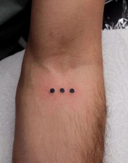 50+ Small 3 Dots Tattoos And Big Meanings Behind Them - InkMatch Support Tattoo Ideas, 3dots Tattoo Meaning, Congruence Tattoo, 3 Circles Tattoo, Edge Tattoo, Finger Tattoos Meaning, 3 Symbol Tattoo, Hiding Emotions Tattoo, 3 Dots Tattoo Meaning