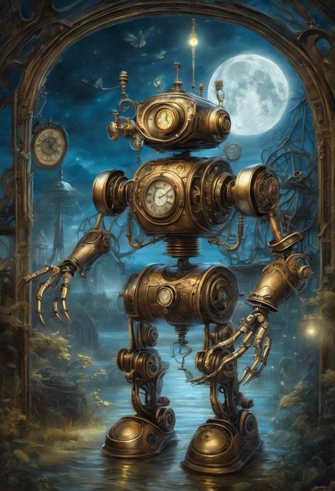 beautiful steampunk robot Check more at https://paintlyx.com/beautiful-steampunk-robot/ Steampunk Books, Steampunk Robots, Steampunk Book, Steampunk Robot, Steampunk Ideas, Diy Robot, Father God, Steampunk Accessories, Steampunk Design