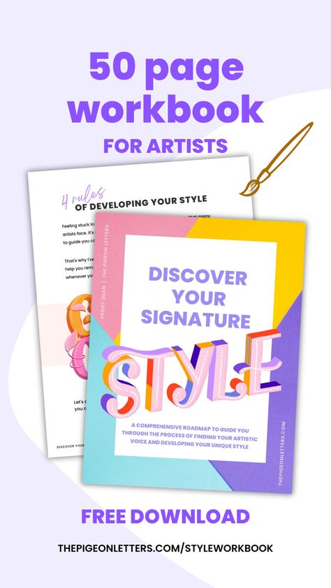 Workbook to develop a signature style as an artist Portrait Tutorial, Finding Motivation, Drawing Tutorials For Beginners, Balance Art, Procreate Tutorial, Hand Lettering Tutorial, Facing Challenges, Artistic Style, Lettering Tutorial