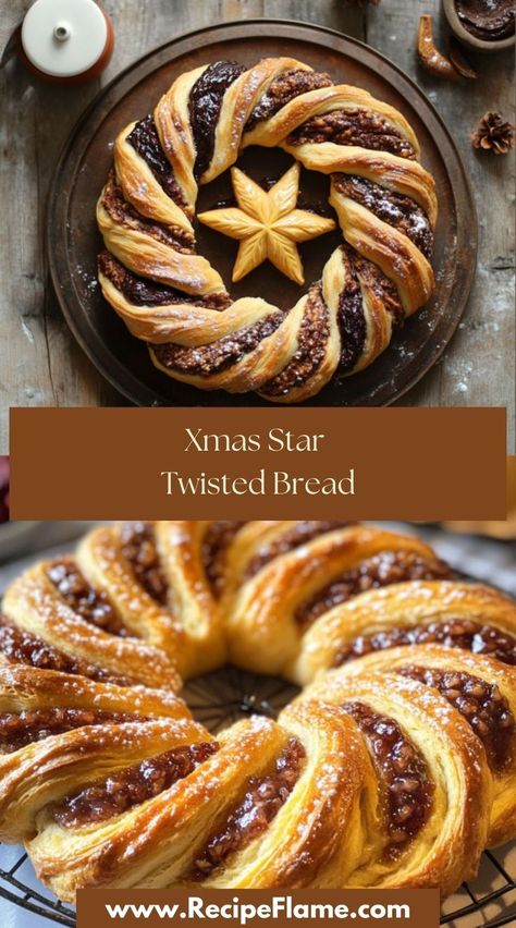 I made this for Christmas breakfast, and it was a hit! The twisted star shape looks gorgeous, and the smell while baking was absolutely irresistible. Bread Twist, Twisted Bread, Twist Bread, Bread Twists, Xmas Star, Star Bread, Christmas Bread, Christmas Breakfast, Holiday Meals