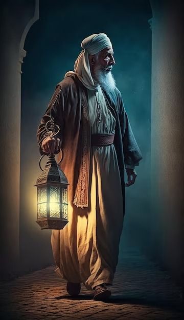 Arabic Man Art, Arabic Painting Images, Old Islamic Pictures, Old Arab Art, Man With Lantern, Islamic Photos Muslim, Lantern At Night, Islamic Pictures Boy, Mosque Wallpaper