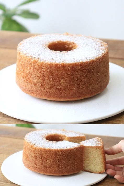 I got this request for eggless vanilla chiffon cake from time to time. Here you go, easy, soft and moist chiffon cake. If you do not have a chiffon pan, any 6 or 7 or 8 inch pan will be fine too. Just follow all the steps closely, you’ll get this delicious soft and moist chiffon cake. I hope you’re inspired to make this ultimate eggless chiffon cake. Enjoy! Vegan Chiffon Cake Recipe, Eggless Chiffon Cake, Vegan Chiffon Cake, Vanilla Chiffon Cake Recipe, Eggless Baking Recipes, Vanilla Chiffon Cake, Chiffon Cake Recipe, Lemon Chiffon Cake, Eggless Cakes