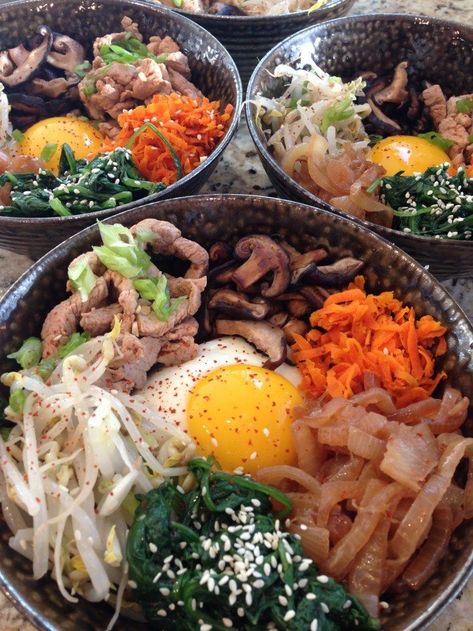 Bibimbap Bowl, Korean Bibimbap, Bibimbap Recipe, Bowl Meals, Danielle Brooks, Spicy Pork, Food Meat, Stone Bowl, Dinner Bowls