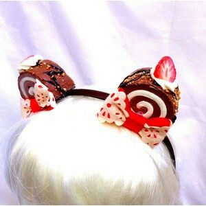 Dessert Hair Accessories, Dessert Accessories, Chocolate Accessories, Kawaii Headband, Headband Aesthetic, Dessert Outfit, Kawaii Hair Accessories, Swiss Rolls, Anting Manik