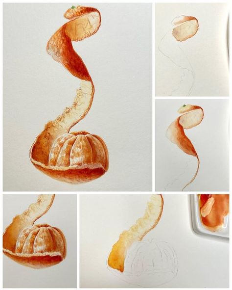 Watercolor Painting Online Coach on Instagram: "Day 6 Mandarine 🍊- have always been considered as a traditional symbol of good fortune! This is mainly because the word orange, when spoken in mandarin, sounds similar to the word “wealth”. Also considered a lucky fruit 💚My intention - release routine and monotony. 💚My wish - in the heart of summer may our lives blue with courage and beauty and strength to face any challenge. 💚Technical lesson - painting yellows and with brushstrokes create a texture on a mandarine peel. #12dayschristmaspainting" Day 6, Online Painting, Online Coaching, Good Fortune, In The Heart, Watercolor Painting, Watercolor Paintings, Fruit, Texture