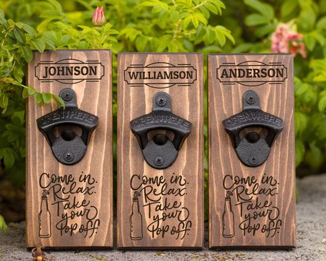 Wood Bottle Opener Wall Mount, Wooden Gifts For Men, Beer Opener Wall Mount, Bottle Opener Sign, Wall Bottle Opener, Lodgepole Pine, Wood Bottle Opener, Outdoor Kitchen Bars, Funny Man