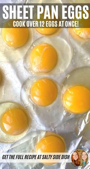 Sheet Pan Eggs - Oven bake over a dozen eggs in minutes, perfect eggs for a crowd without the skillet splatter, plus these eggs are great for egg sandwiches and meal prep #sheetpanrecipes #sheetpan #oven #friedeggs #eggs #breakfast #mealprep #keto #lowcarb #saltysidedish Sheet Pan Eggs, Oven Baked Eggs, Salty Side Dish, Eggs In Oven, Ways To Cook Eggs, Egg Sandwich Breakfast, Over Easy Eggs, Perfect Eggs, Side Dish Recipes Easy