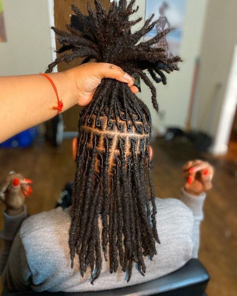 Locs On Natural Hair, Loc Process, Medium Locs, Loc Goals, Loc Ideas, Thick Locs, Natural Locs, Dread Head, Loc Inspiration