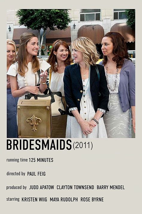 Bridesmaids Movie Poster, Bridesmaids Movie, Sisters Movie, Tv Weddings, Bridesmaid Funny, Film Pictures, Wedding Movies, Minimal Movie Posters, Movie List