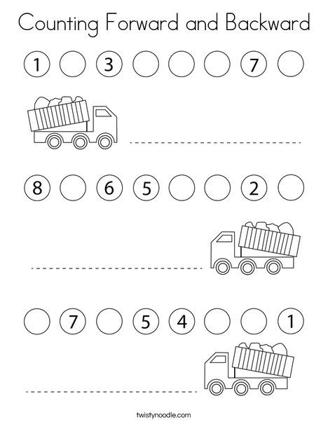 Counting Forward and Backward Coloring Page - Twisty Noodle Number Counting Worksheets Preschool, Counting Forward And Backwards Activities, Forward And Backward Counting Worksheet, Backward Counting Worksheets, Counting Forwards And Backwards, Counting Backwards Worksheets, Backward Counting 20 To 1 Worksheet, Counting Backwards From 20, Backward Counting Worksheets 50-1