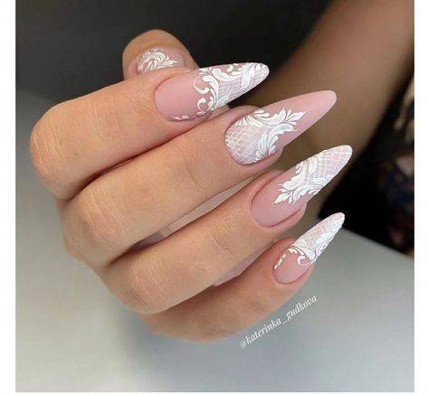 Lace Wedding Nails, Lace Nail Design, Lace Nail Art, Bridal Nail Art, Art Designs Ideas, Vintage Nails, Lace Nails, Bride Nails, Victorian Lace