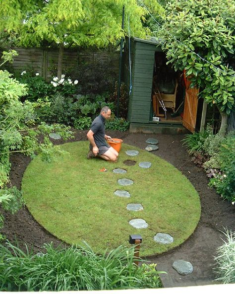 Circular Garden Design, Circular Lawn, Small Garden Layout, Small Backyard Garden Design, Small City Garden, Tattoo Plant, Small Garden Landscape, Backyard Garden Layout, Outdoor Sanctuary