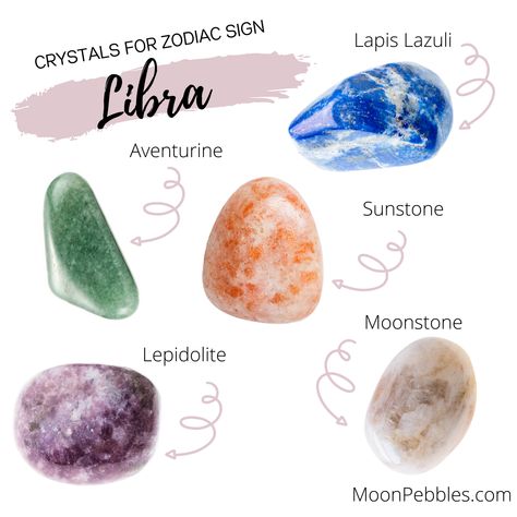 Birth Crystals By Month, Crystals For Libra Zodiac Signs, Horoscope Crystals, Crystals For Zodiac, Libra Crystals, Astrology Crystals, Zodiac Gemstones, Energy Stones Crystal Healing, Crystals Aesthetic