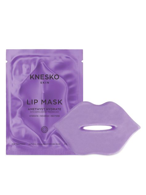 Shop Knesko Amethyst Hydrate Lip Mask 6-Piece Set | Saks Fifth Avenue Collagen Lip Mask, Fall Makeup Trend, Lip Masks, No Lips, Mask Collection, Collagen Mask, Fall Makeup Looks, Sodium Hyaluronate, Skincare Gift Set