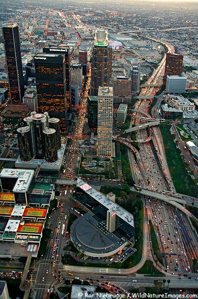 U.S.A. Aerial view of Downtown Los Angeles, California Los Angeles Downtown, Photography City, Tall Buildings, Aerial Photograph, Photography Landscape, The Windy City, City Of Angels, Ideas Photography, California Dreaming