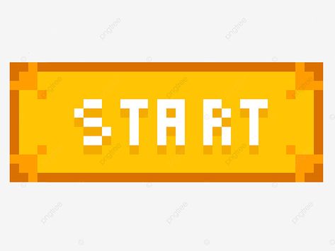 Pixel Button, Button Clipart, Start Logo, Game 2d, Start Button, Pixel Art Games, Pixel Games, Background Remover, Game Ideas