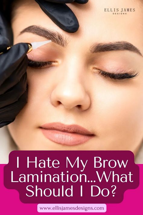 Many people rave about brow laminations and love how their brows look after the procedure. However, not everyone is delighted with their results. Some find themselves saying, “I hate my brow lamination!” If this describes you, continue reading to learn more about your options to help you fix or reverse the lamination. | What is a Brow Lamination? | How long does brow lamination last? | Ways to Reverse a Brow Lamination | #eyebrow #brow #browlamination Eyebrow Lamination Before And After, Natural Brow Lamination, Brow Lamination Before And After, Laminated Eyebrows, Makeup Basics, Eyebrow Lamination, Benefit Brow, Brow Styling, Basic Makeup