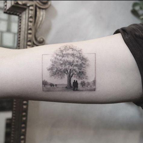 Oak Tree Tattoo Designs, Geometric Tattoo Tree, Nature Lover Tattoo, Mother Tattoo, Tree Tattoo Men, Cosmic Tattoo, Oak Tree Tattoo, Baby Name Tattoos, Famous Tattoo Artists