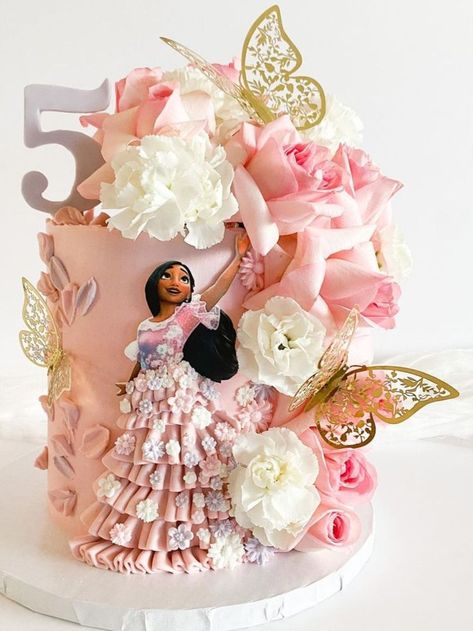 Encanto Themed Birthday Cake, Encanto Cake Isabella, Encanto Birthday Party Cake Isabella, Encanto Flower Cake, Encanto Themed Cake, Isabella Encanto Cake Ideas, Gateau Encanto Disney, Encanto Birthday Cakes, Isabella Birthday Cake