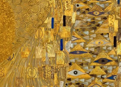 Exploring Famous Klimt Paintings From the Artist's Golden Phase Gustav Klimt Pattern, Klimt Background, Gustav Klimt Aesthetic, Klimt Patterns, Klimt Aesthetic, Secession Art, Gustav Klimt Poster, Art Klimt, Wall Art Gold Leaf