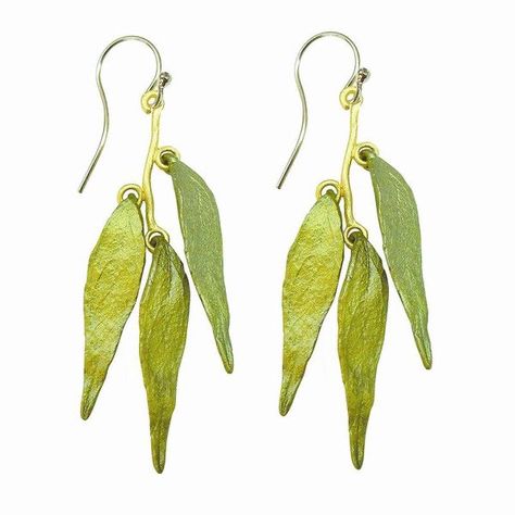 Weeping Willow Wedding, Nature Accessories, Leaf Jewellery, Willow Leaves, Michael Michaud, Interesting Jewelry, Bamboo Earrings, Weeping Willow, Organic Jewelry