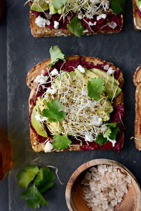 Hummus Toast, Hummus Avocado, Roasted Beet Hummus, Smoked Salt, Beet Hummus, Weekly Meals, Toasted Bread, Fresh Avocado, Avocado Slices