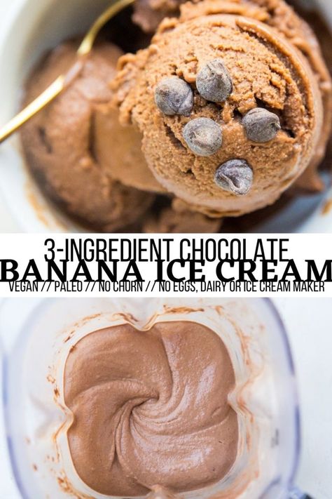 Banana Ice Cream Vegan, Nobake Dessert, Ice Cream Vegan, Banana Ice Cream Recipe, Paleo Ice Cream, Healthy Ice Cream Recipes, Dessert Healthy, Banana Nice Cream, Dairy Free Ice Cream